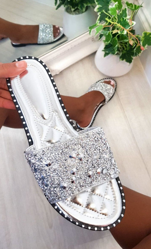 Embellished Slip On Sandals