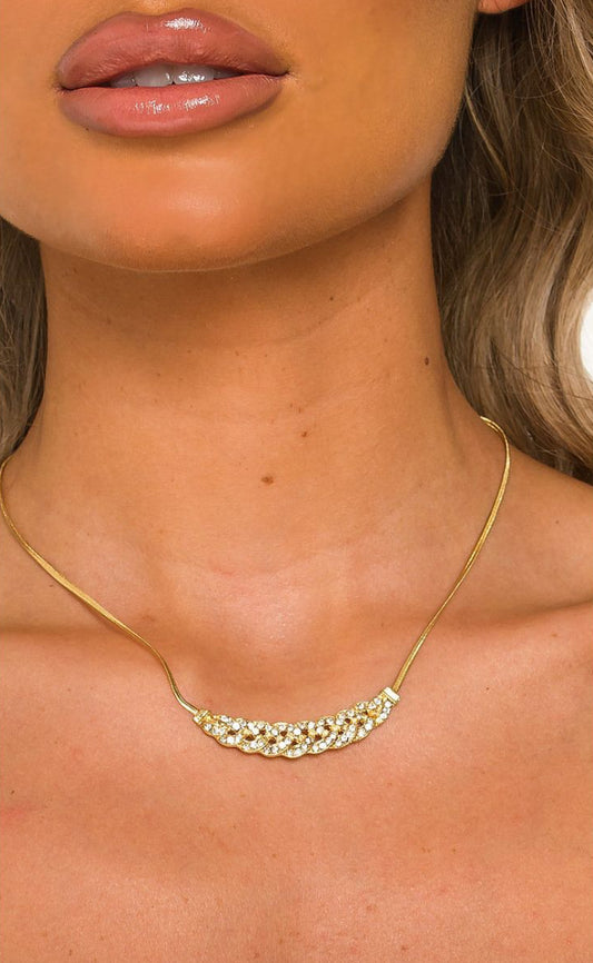 Thin Diamanté Choker Necklace