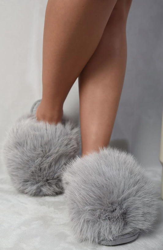 Fluffy Faux Fur Winter Sandals