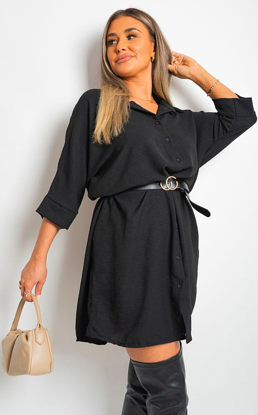 Collared Button Down Mini Dress