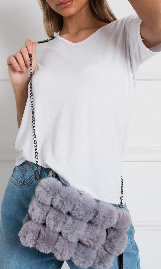 Cross Body Pom Pom Handbag